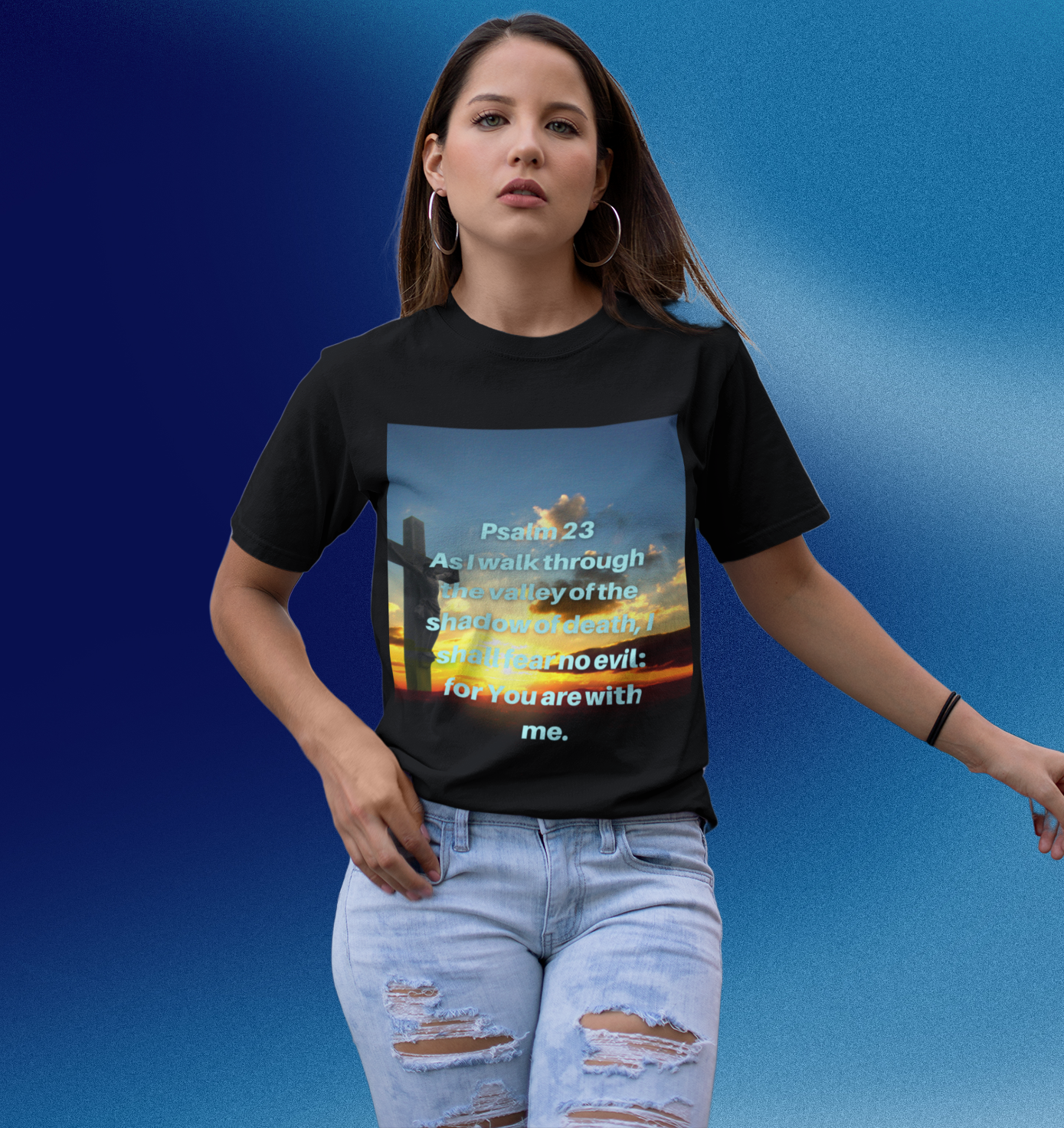 Crucifixion scene and Psalm 23
