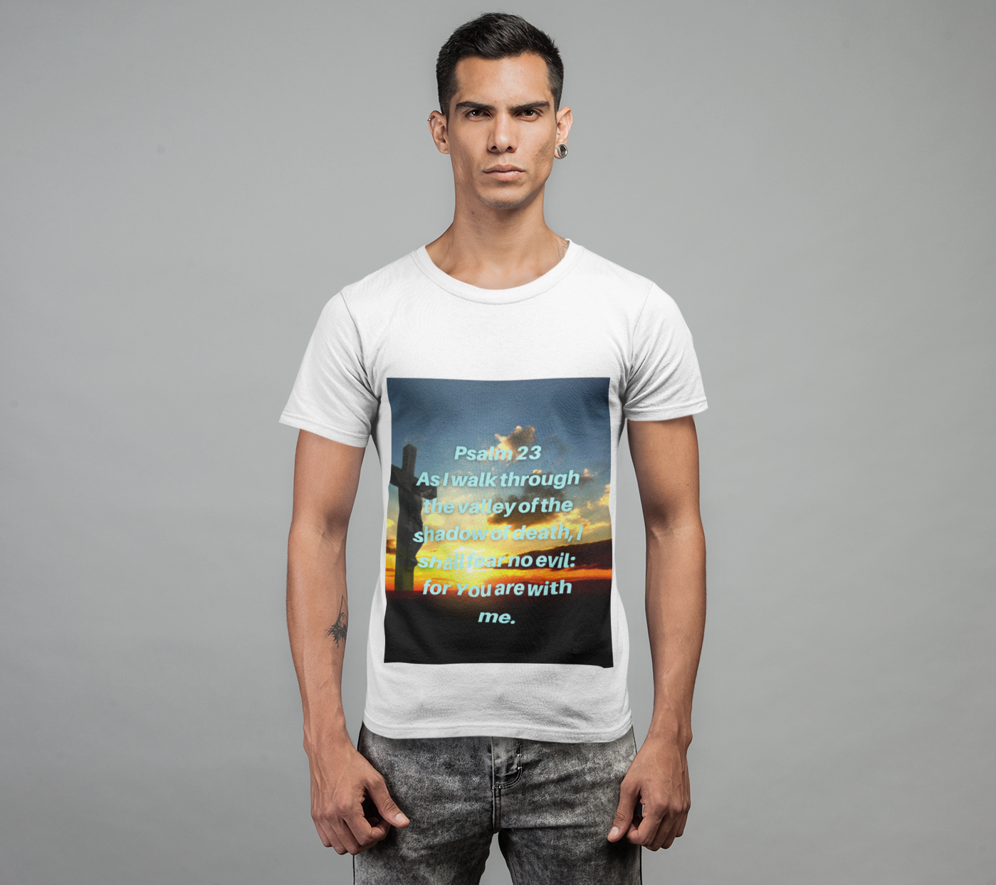 Crucifixion scene and Psalm 23