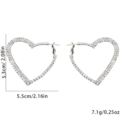 Women's Heart Shaped  Crystal Fashion Earrings