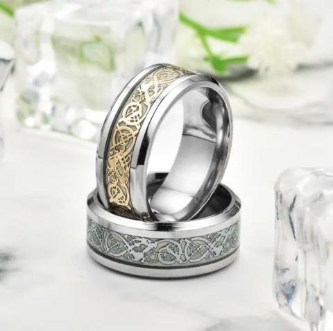 Men's Fashion Luminous Celtic Dragon Ring