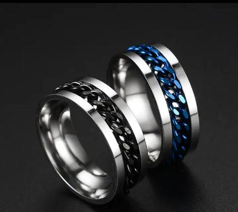 Men's Fashion Multi Color Stainless Steel Ring