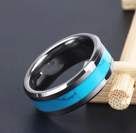 Men's Fashion Stainless Steel Turquoise Ring