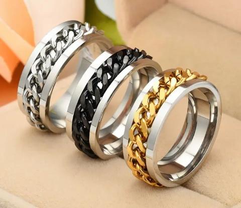 Men's Fashion Titanium Rotating Chain Ring