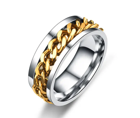 Men's Fashion Titanium Rotating Chain Ring